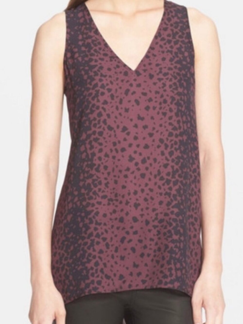 Vince 100% Silk Hi-Low Tank in Wisteria | Size S